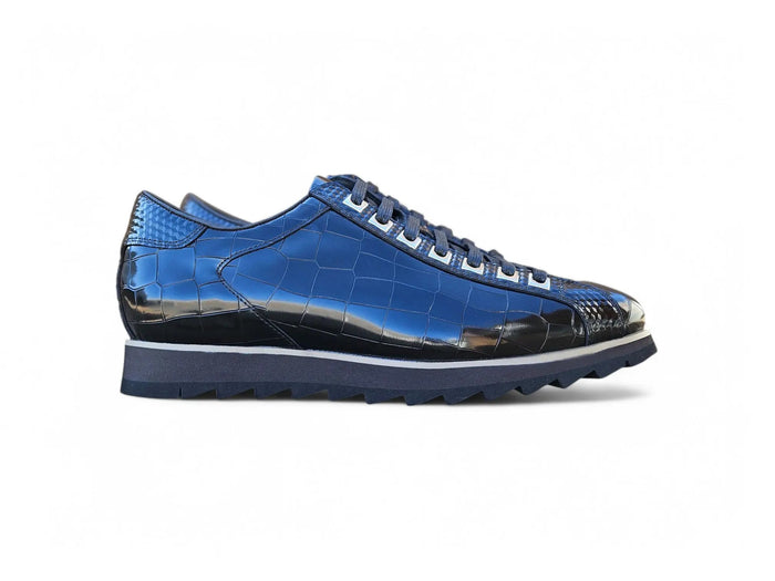 Carrucci Crocodile Embossed Leather Sneaker