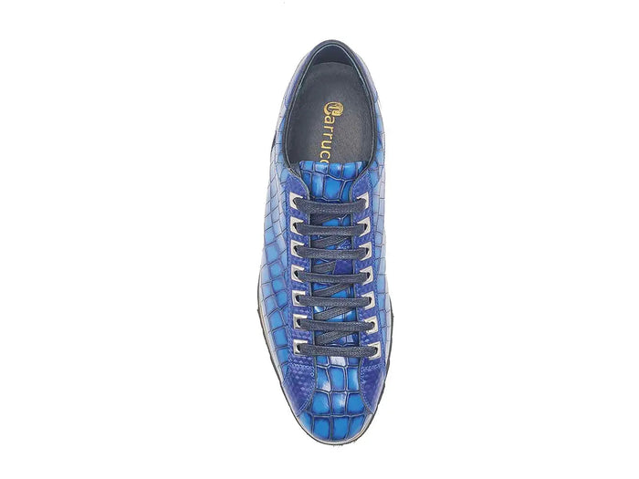 Carrucci Crocodile Embossed Leather Sneaker