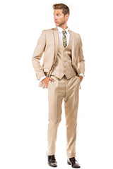 Tan Suits For Wedding - Tan Groomsmen Suits - Tan Slim Notch Lapel Tuxedo - Men's Tuxedo USA