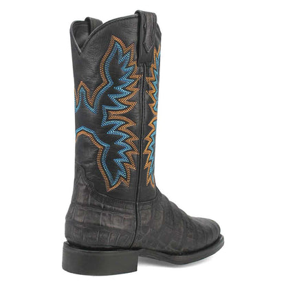 Dingo Round Toe Black Leather Boots