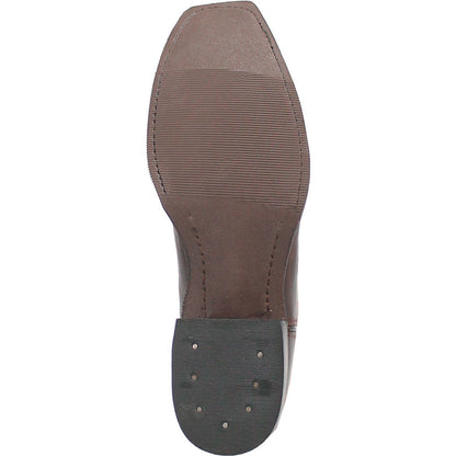 Dingo Brown and Red Snoot Toe Leather Western Boots