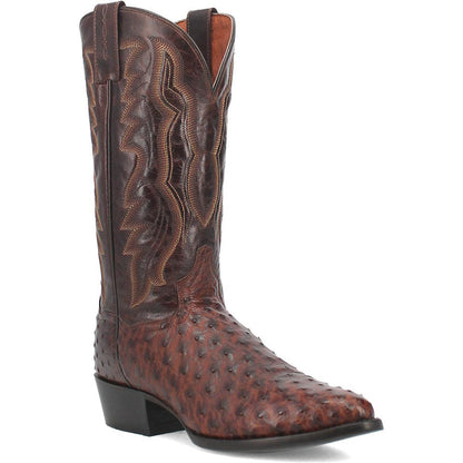 Dan Post Mens Pershing Brown Full Quill Genuine Ostrich 13 Round Toe Cowboy Boot