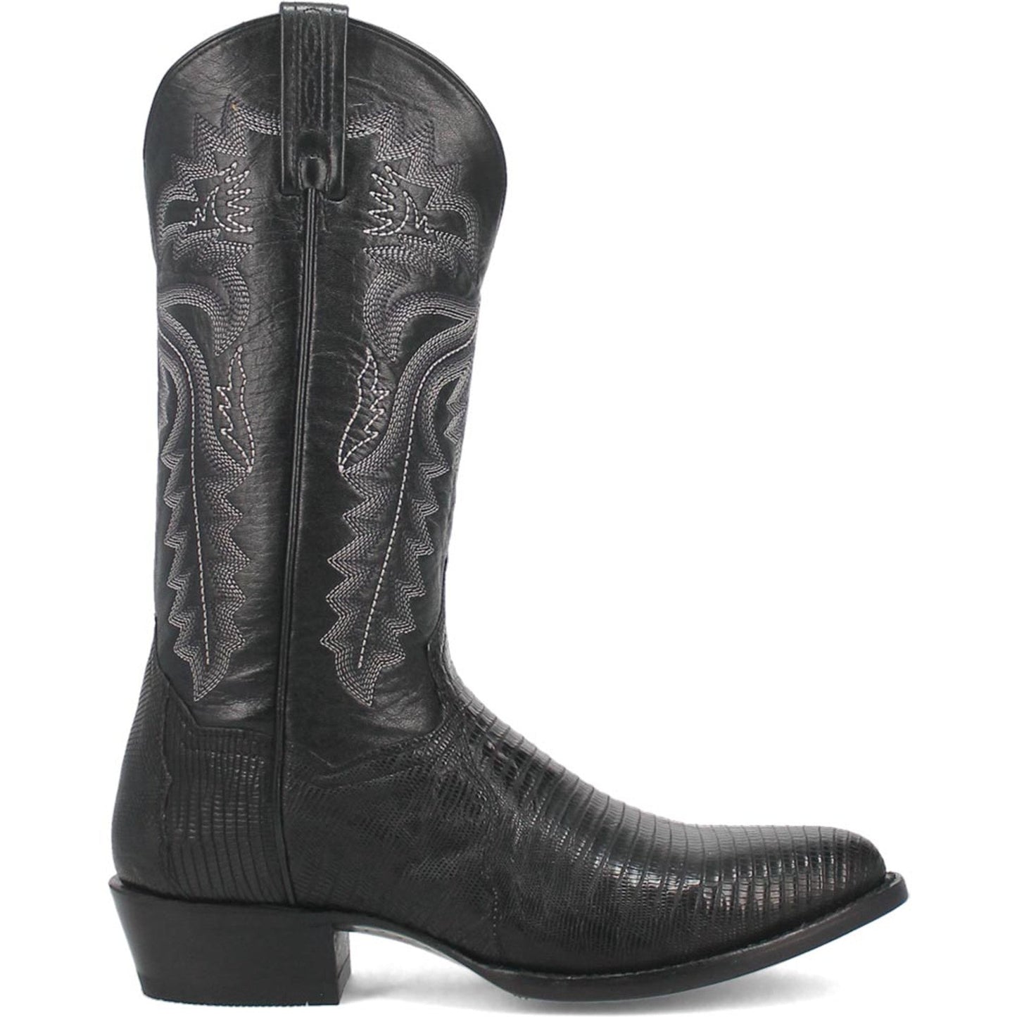 Dan Post Mens Winston Black Genuine Lizard Skin Round Toe Cowboy Western Boot