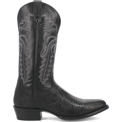 Dan Post Mens Winston Black Genuine Lizard Skin Round Toe Cowboy Western Boot