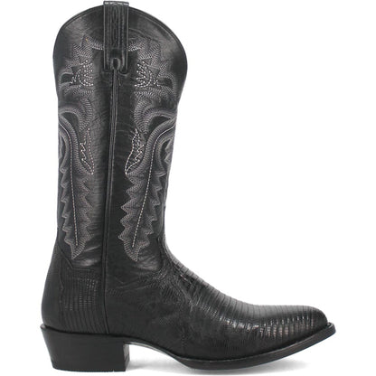 Dan Post Mens Winston Black Genuine Lizard Skin Round Toe Cowboy Western Boot