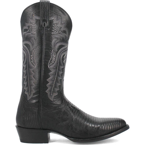 Dan Post Men’s Winston Black Genuine Lizard Skin Round Toe Cowboy Western Boot