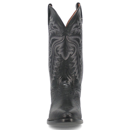 Dan Post Mens Winston Black Genuine Lizard Skin Round Toe Cowboy Western Boot