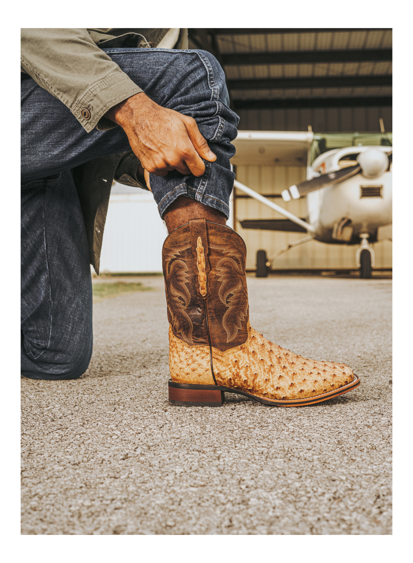 KERSHAW FULL QUILL OSTRICH BOOT