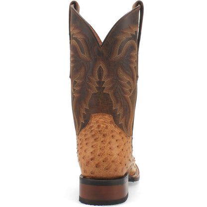 Dan Post Mens Kershaw Saddle/Brown Genuine Ostrich 11 Cowboy Certified Leather Boot