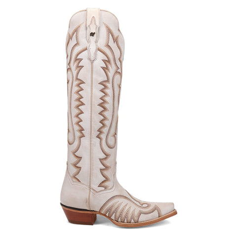 Dan Post Women's Western White Josie Tall Snip Toe Boots