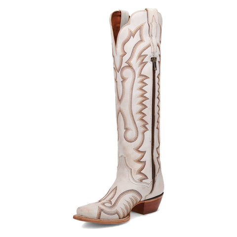 Dan Post Women's Western White Josie Tall Snip Toe Boots