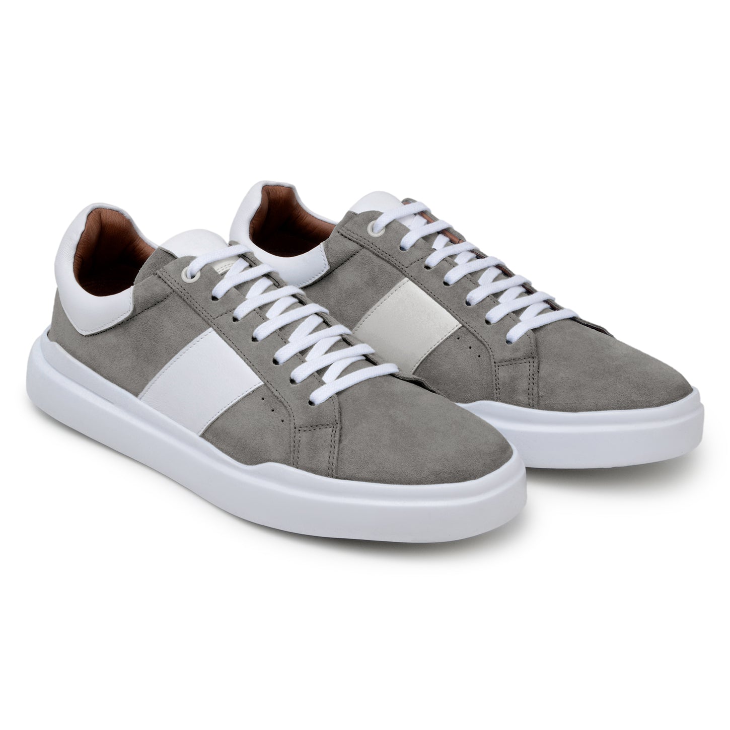 Belvedere Olivier Gray/White Ostrich Leather Luxury Shoe