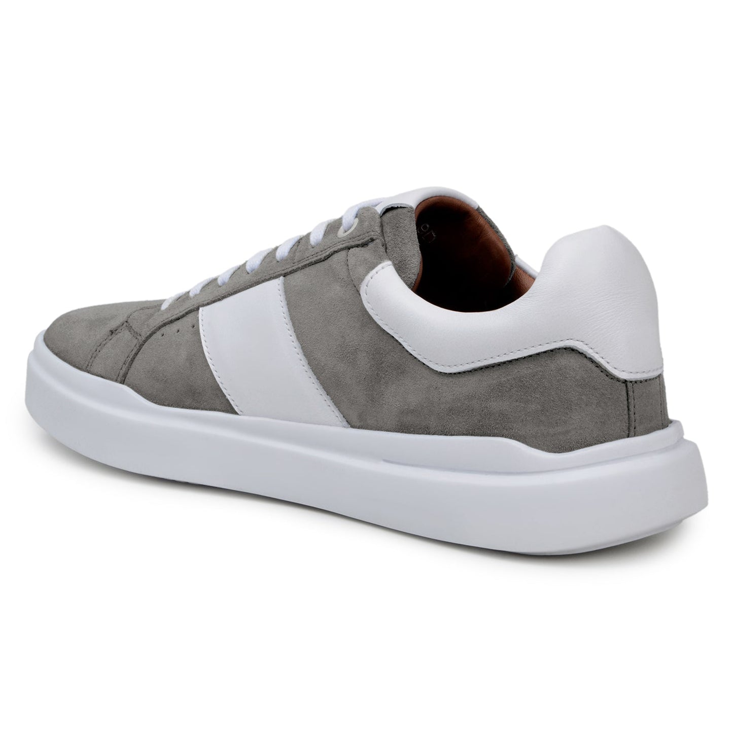 Belvedere Olivier Gray/White Ostrich Leather Luxury Shoe