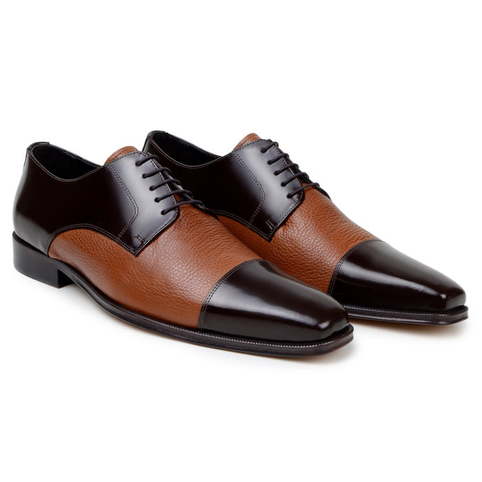 Belvedere Alexander: Brown/Tan Genuine Ostrich Luxury Shoe