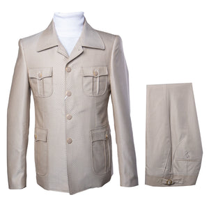 Rossi Man DUKE RM1766 Slim Fit 3-Piece Suit for Men Modern Cream Off-White Formalwear
