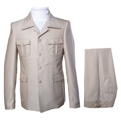 Rossi Man DUKE RM1766 Slim Fit 3-Piece Suit for Men Modern Cream Off-White Formalwear