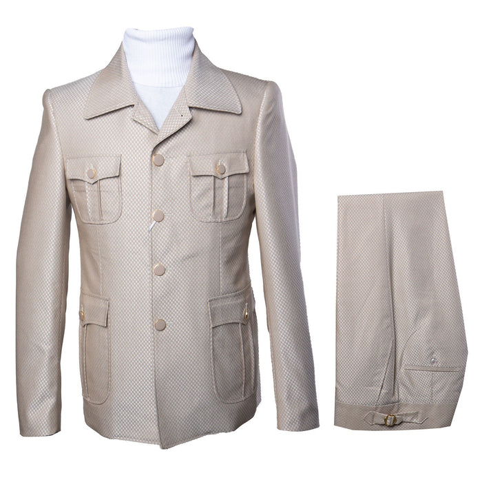 Rossi Man DUKE RM1766 Slim Fit 3-Piece Suit for Men Modern Cream Off-White Formalwear