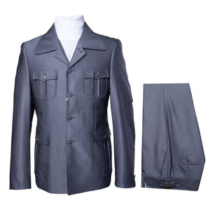 Rossi Man DUKE RM1767 ?? Slim Fit Steel Grey 3-Piece Suit for Men | Elegant Formalwear