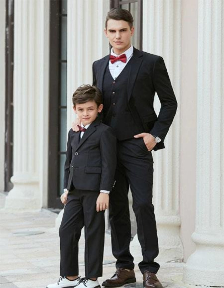 Dad And Son Black Matching wedding outfit Suits Perfect for toddler Suits wedding attire outfits
