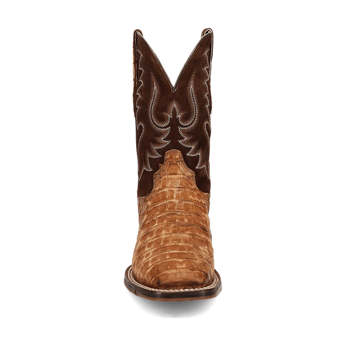 Dan Post Mens Leon Brass/Brown Caiman Leather Western Boots