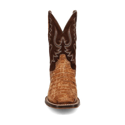 Dan Post Mens Leon Brass/Brown Caiman Leather Western Boots