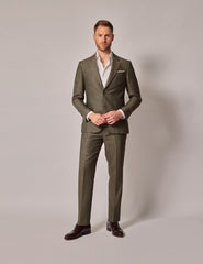 Mens Linen Suit For Beach Wedding - Summer  Suit in Dark Green - Men's Tuxedo USA