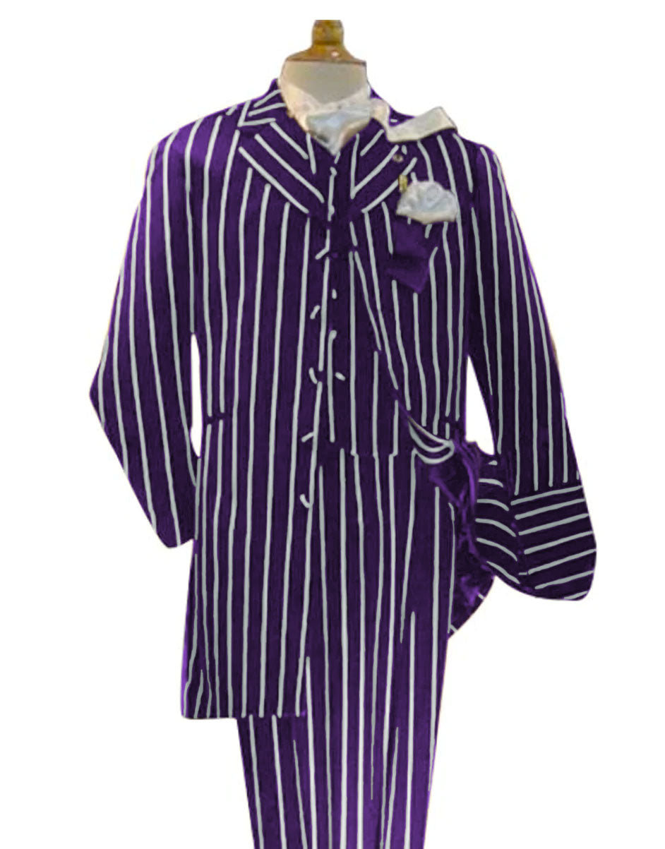 Dark Purple and White Pinstripe Zoot Suit - Gangster 1920s Pinstripe Suit - Mens  Fashion Suit - Men's Tuxedo USA