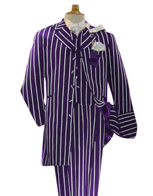 Dark Purple and White Pinstripe Zoot Suit - Gangster 1920s Pinstripe Suit - Mens  Fashion Suit - Men's Tuxedo USA