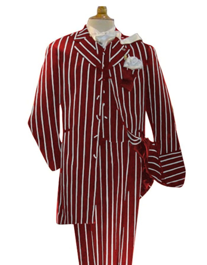 Dark Red and White Pinstripe Zoot Suit - Gangster 1920s Pinstripe Suit - Mens  Fashion Suit - Men's Tuxedo USA
