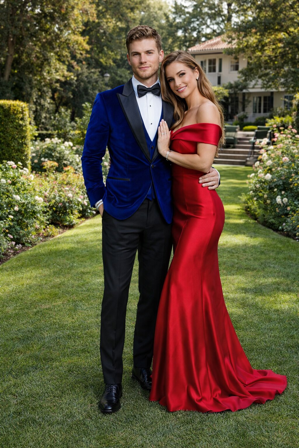 Men's Designer Velvet Tuxedo Dinner Jacket in Dark Royal Blue Big and Tall Prom Tuxedos