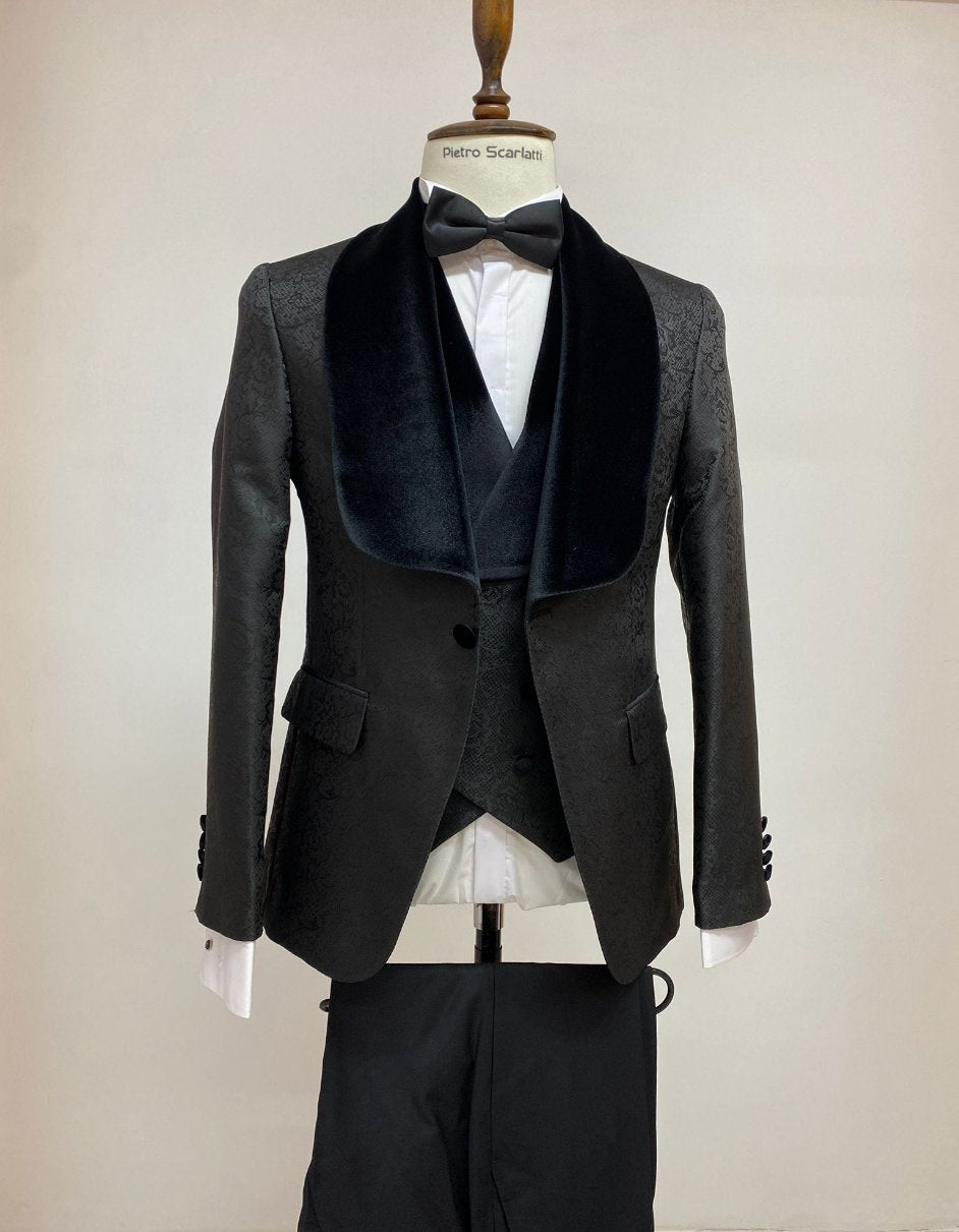 34 Mens Black Dinner Jacket Two Toned Color Blazer Black and