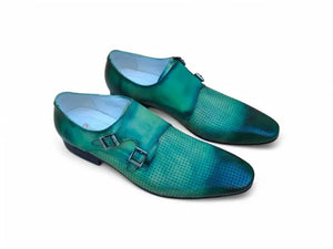 Distress Finished Double Monk Strap Loafer Carrucci