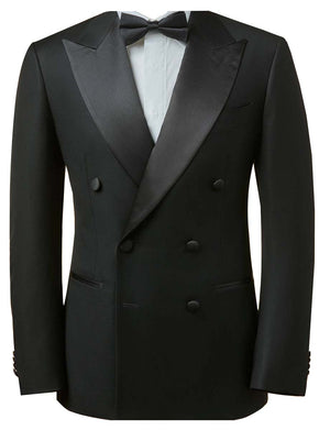 Men’s Black Double-Breasted Tuxedo Jacket – Classic Formal Dinner Blazer