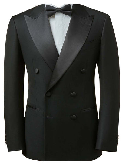 Men’s Black Double-Breasted Tuxedo Jacket – Classic Formal Dinner Blazer