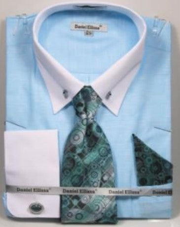 Great Gatsby Dress Shirts and Tie in Sky Blue Color