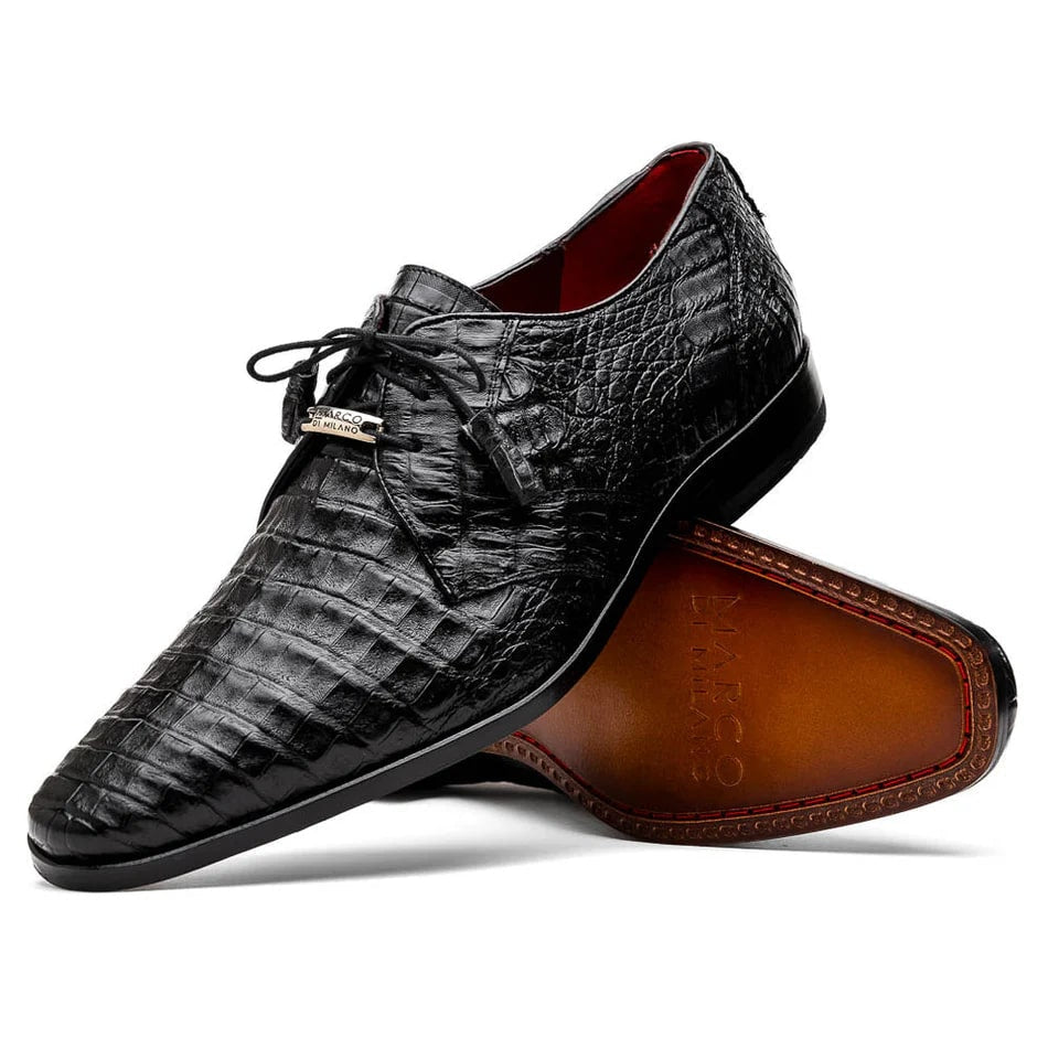 Marco Di Milano Lacio Men's Shoes Black Genuine Caiman