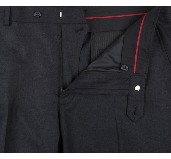 Renoir Clothing - Renoir Suit - Renoir Fashion - Super 140s Wool Two Button Slim Fit Charcoal Renoir Suit