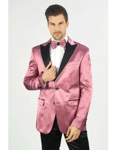 Men s Dusty Rose Blush Dark Pink tuxedo Blazer Dinner Jacket