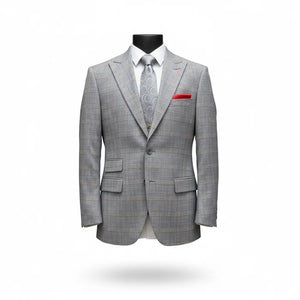 Men’s Double Breasted Suit in Camel, Bronze & Charcoal – Regular Fit Formal Suit with Flat Front Pants