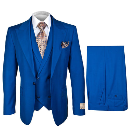 Royal Blue 3-Piece Suit ?? Rossi Man ELI RM110 Slim Fit Men??s Formalwear