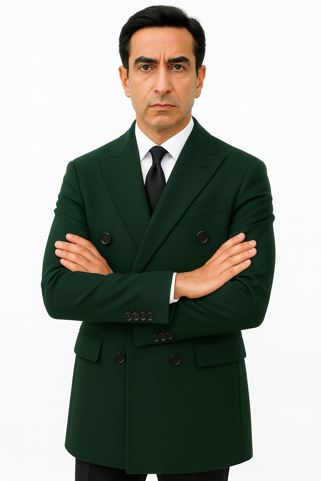 6 Button Dark Olive Green Long Overcoat Custom Prom Tuxedos