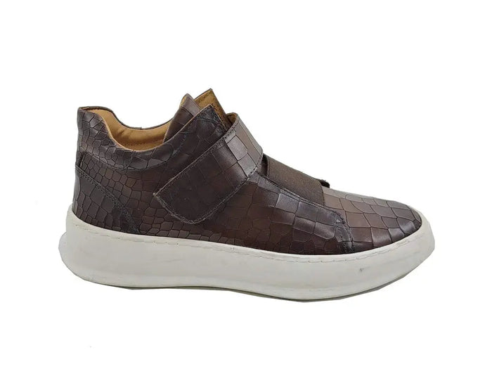 Carrucci Embossed Mid-top Leather Sneaker
