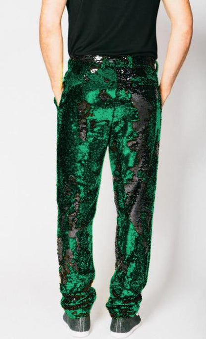dress Mens Sequin Pants - Emerald Green Dress Party Pants dress Mens Sequin Pants - Emerald Green Dress Party Pants