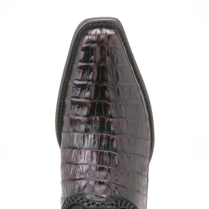 Los Altos Black Cherry Caiman Tail Low Shaft European Square Toe Menƒ??s Boot
