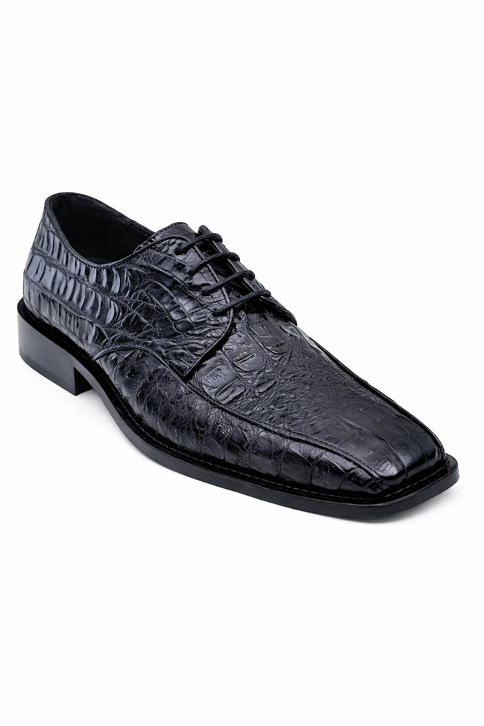 Mens Gator Belly Dress Shoe Exotic Los Altos Black