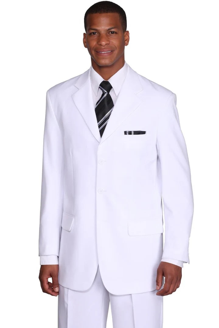 White Wedding Suit For Men Perfect For Groom Mens 3 Button Classic