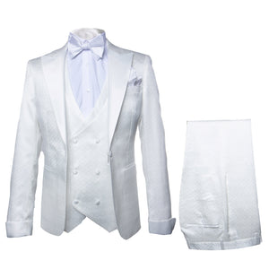 Rossi Man FORD RM1911 ?? Slim Fit White 3-Piece Suit for Men | Elegant Modern Formalwear