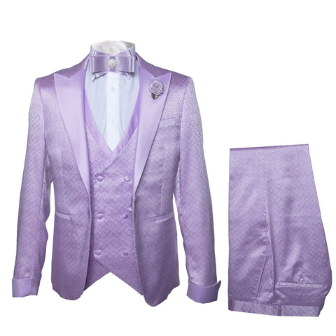 Rossi Man FORD RM1914 ƒ?? Men's 3-Piece Slim Fit Suit in Purple | Timeless Modern Formalwear