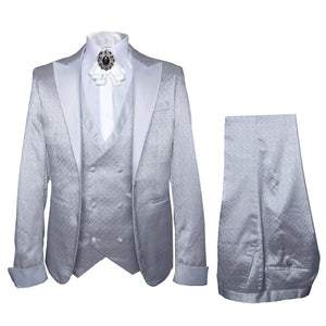Rossi Man FORD RM1915 ?? Men's Slim Fit 3-Piece Suit in Silver