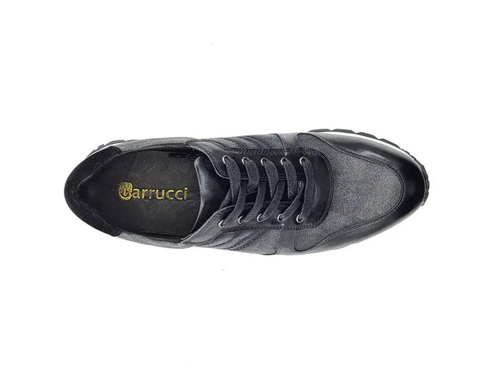 Carrucci Fashion Sneaker Calfskin with Canvas inlaid